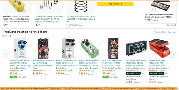 Image showing a carousel of guitar footpedals for sale.
